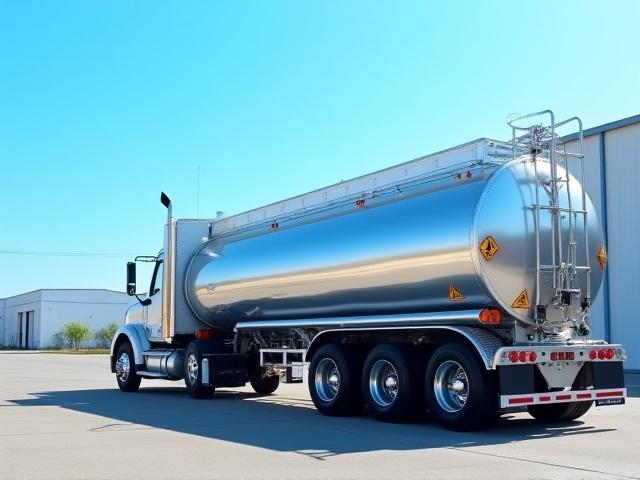 Hazmat cargo truck with appropriate safety placards
