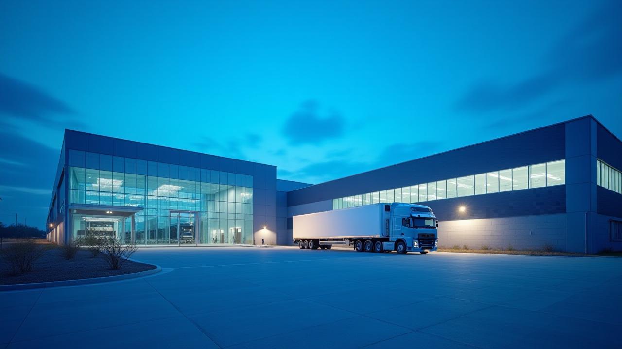 Modern logistics and JIT delivery services at a high-tech manufacturing facility