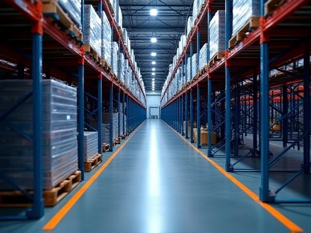 Clean and organized high-density pallet racking system